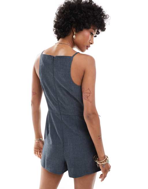 COLLUSION Combi jupe short portefeuille style annees 2000 Gris