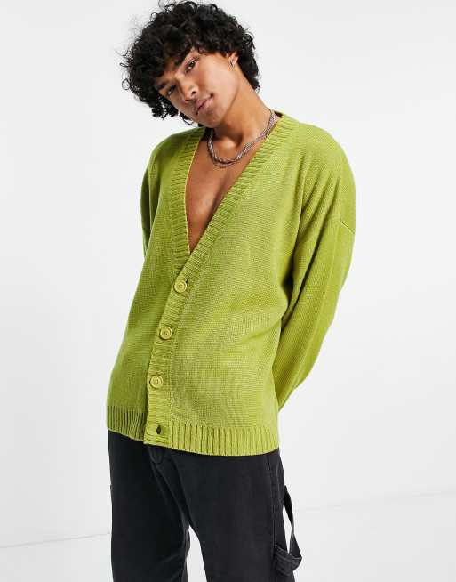 COLLUSION - Compact gebreid boxy vest in groen