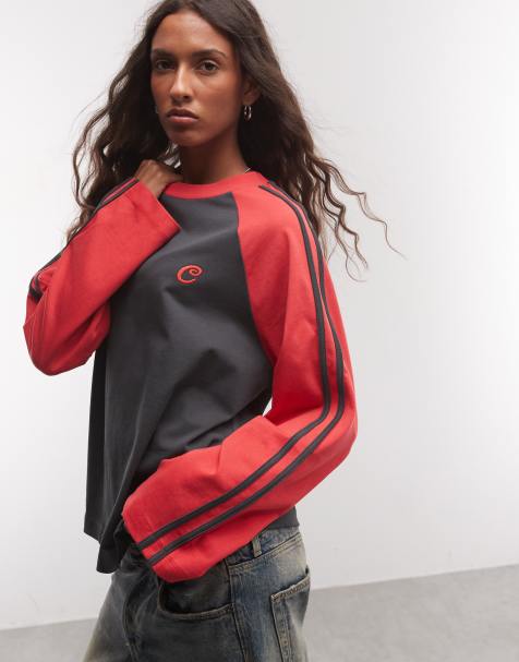 COLLUSION contrast sleeve raglan with side stripes - view 1