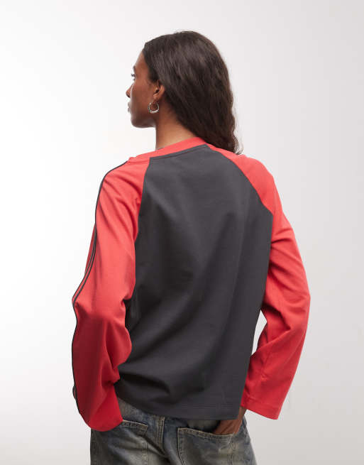COLLUSION contrast sleeve raglan with side stripes, 3 of 4