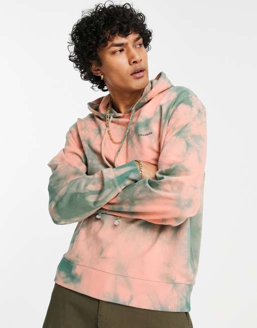 Coral tie dye hoodie new arrivals