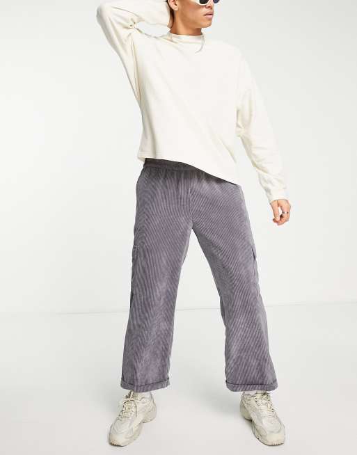 COLLUSION – Cord-Cargohose aus Polyester in Grau mit Skater-Schnitt - GREY
