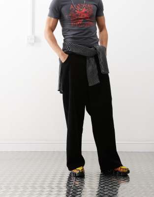 Collusion COLLUSION cord skater trousers in black