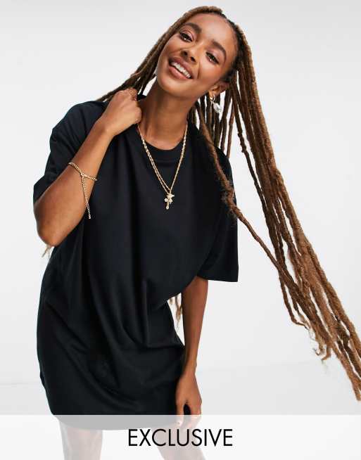 Asos black shop t shirt dress