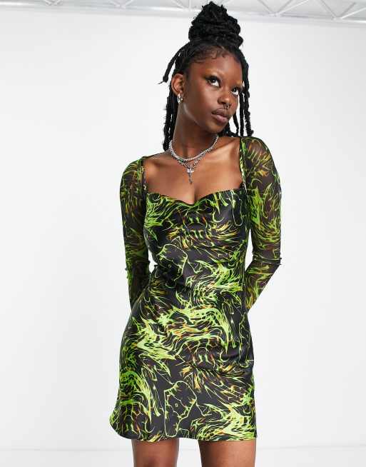 Real Thing Spacedye Mini Dress Green – Beginning Boutique US