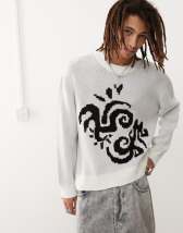 Basic Pleasure Mode Arcana dog print long sleeve top in multi