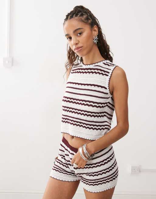 COLLUSION crochet open back top - part of a set, 2 of 4