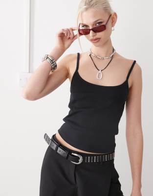 Collusion Crop Cami Top In Black