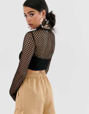 asos fishnet top