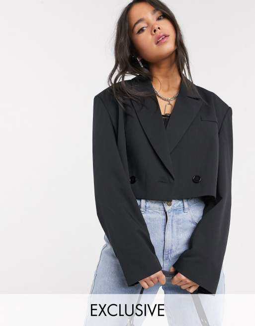 COLLUSION cropped blazer in black | ASOS