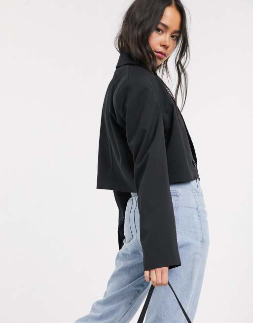 COLLUSION cropped blazer in black