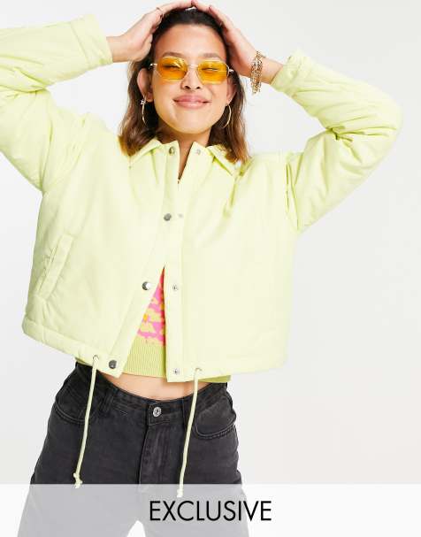 COLLUSION cropped coach jacket in yellow