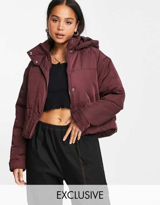 Cropped on sale burgundy jacket