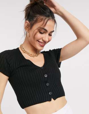 short ribbed cardigan