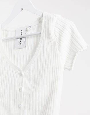 short sleeve ribbed cardigan