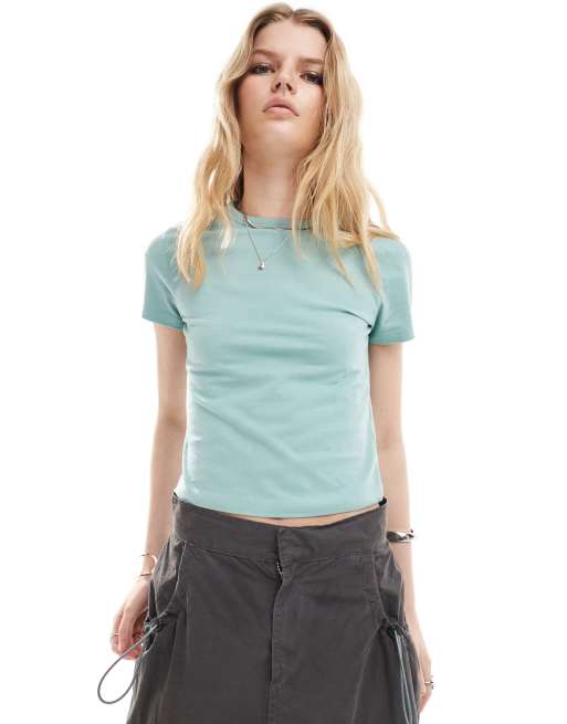 COLLUSION - Cropped T-shirt in blauw