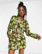 Fae boxy denim jacket in lime green - part of a set | ASOS