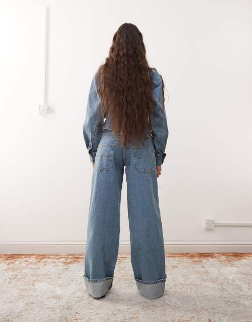 COLLUSION cuffed baggy jeans in midwash - part of a set, 2 of 5