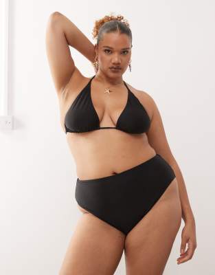 Collusion COLLUSION curve mix and match high waisted bikini bottom in black