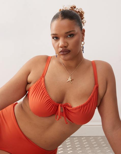 COLLUSION - Curve - Mix en match - Beugel bikinitop in gebrand oranje - view 1