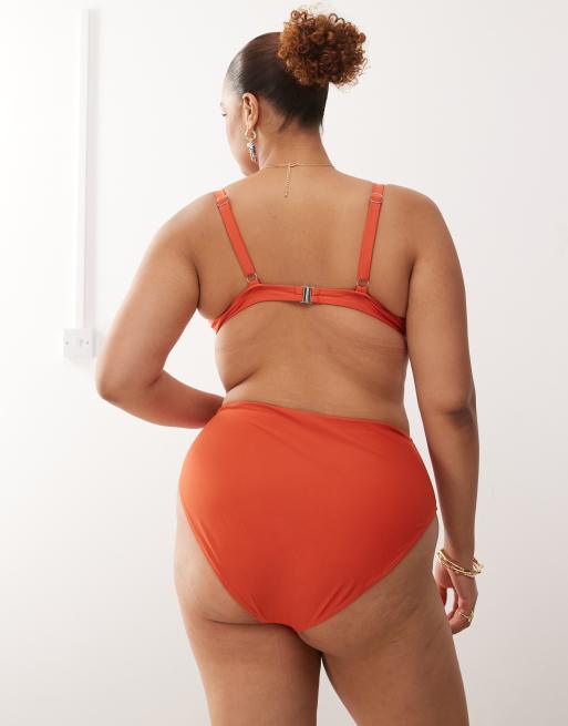 COLLUSION Curve - Mix en match - Bikinibroekje met hoge taille in oranje, 2 van 4
