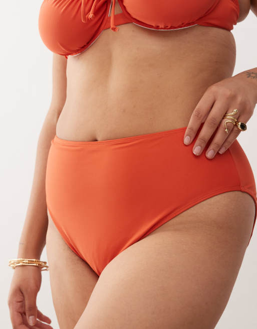 COLLUSION Curve - Mix en match - Bikinibroekje met hoge taille in oranje, 3 van 4