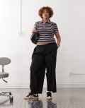 [Collusion] COLLUSION Curve relaxed woven balloon pants in black L BLACK