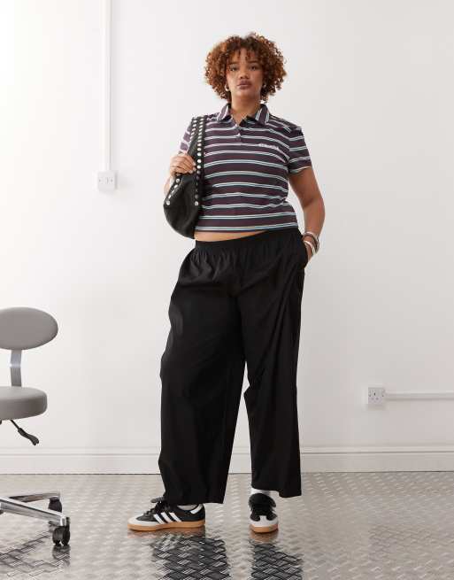 COLLUSION Curve relaxed woven balloon pants in black