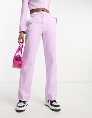 Shop Collusion cut out straight trouser in lilac co ord Online – Trendy & Affordable Fashion