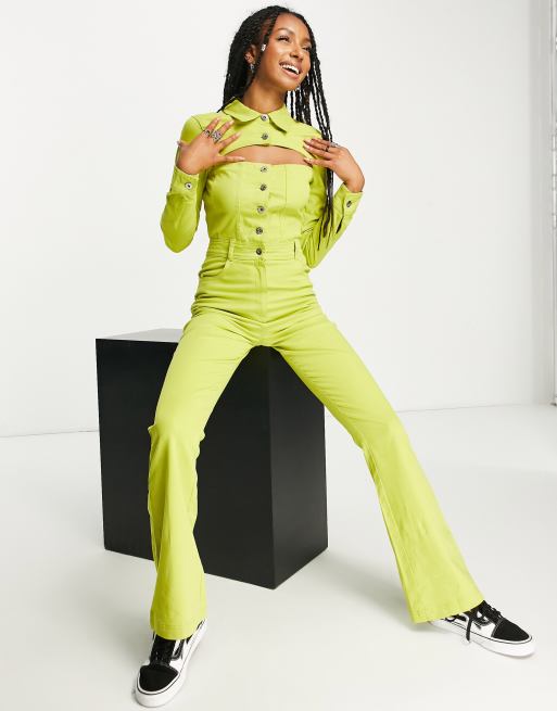 Yellow cheap green jumpsuit