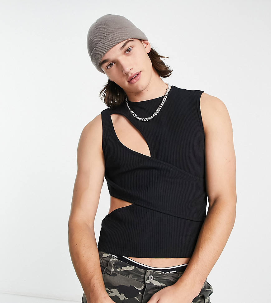 COLLUSION cut out vest in black