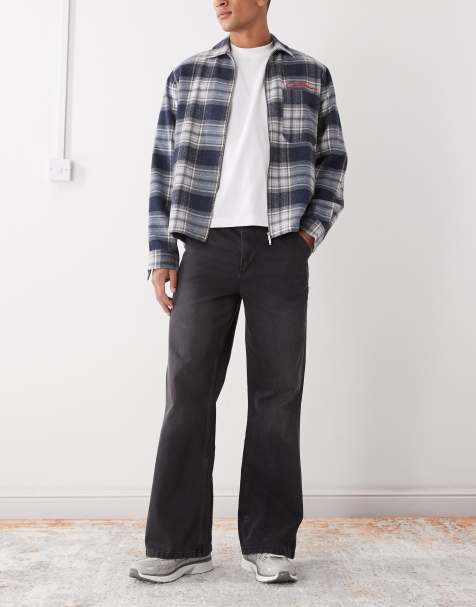 COLLUSION flare jean in washed black