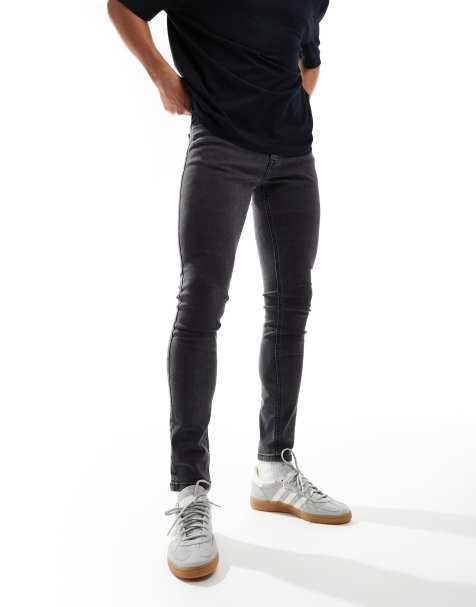 COLLUSION mid rise skinny jean in washed black - BLACK