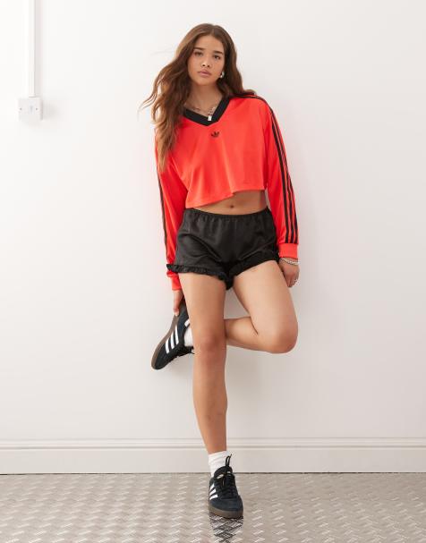 COLLUSION satin boxer shorts in black