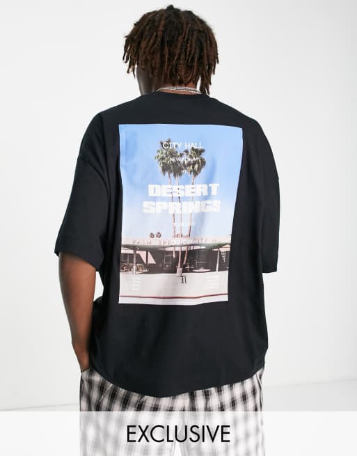 COLLUSION – Czarny T-shirt oversize z nadrukiem fotograficznym – część zestawu