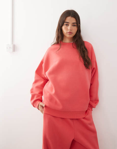 COLLUSION Heavyweight boxy sweat in red