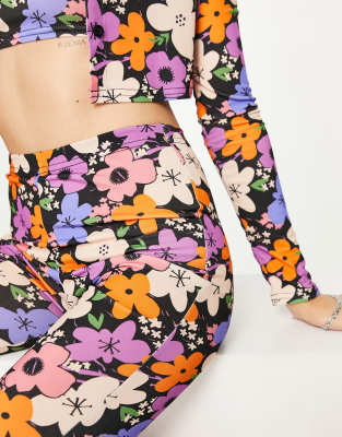 COLLUSION daisy print flared pants in multi | ASOS
