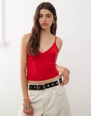 Collusion Deep V Cami Top In Red