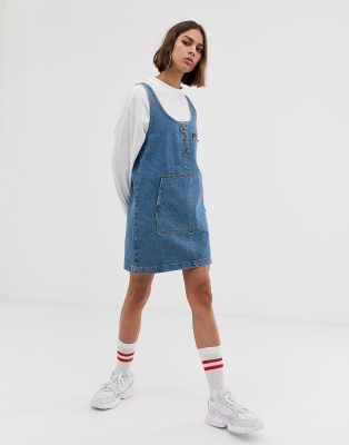 denim apron dress