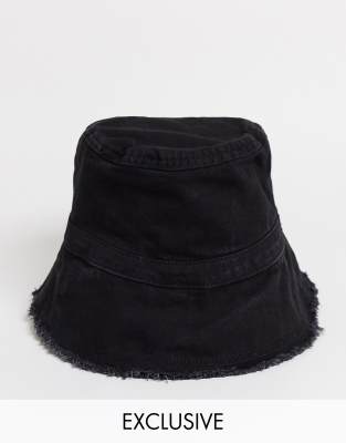 asos black bucket hat