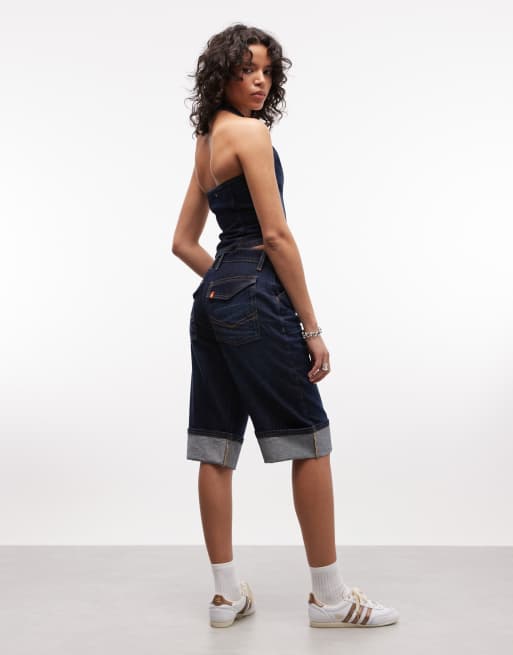 COLLUSION - Denim capribroek met omslag in rinse-wash, deel van co-ord set, 5 van 5