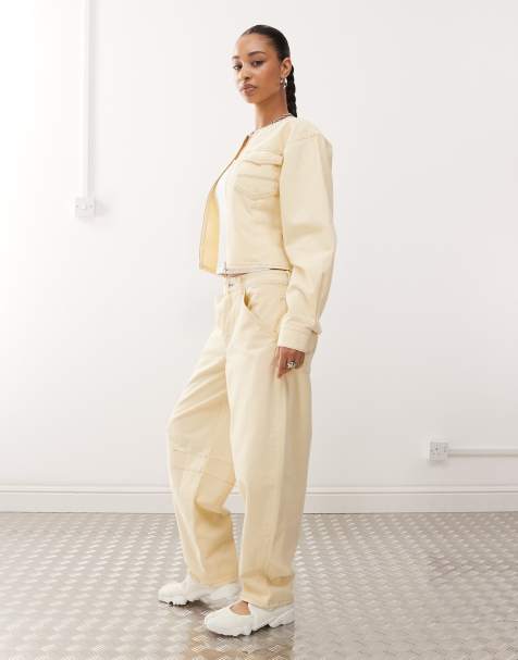 COLLUSION - Denim co-ord set in lichtgeel - view 1