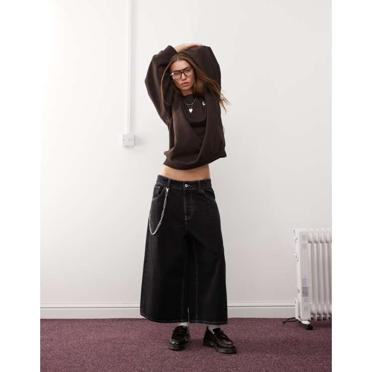 COLLUSION denim culottes in black ASOS