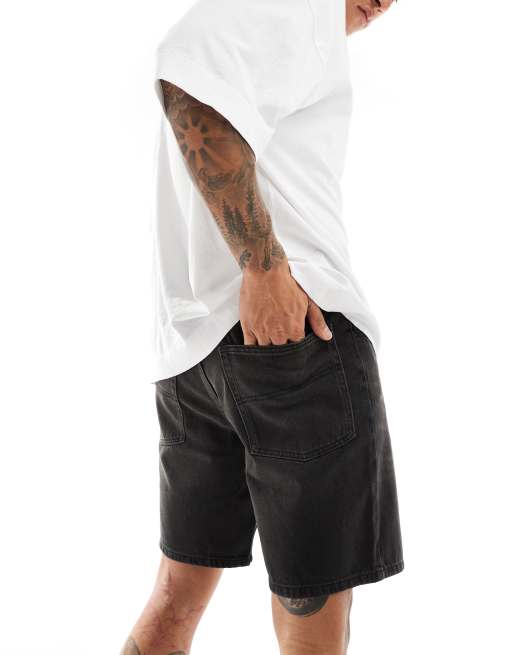 Black cut off shorts best sale