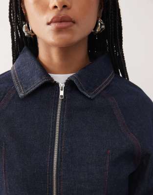 Collusion Denim Fitted Jacket In Black