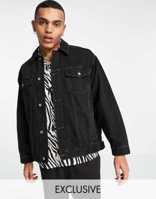 COLLUSION denim jacket in black - ASOS Price Checker