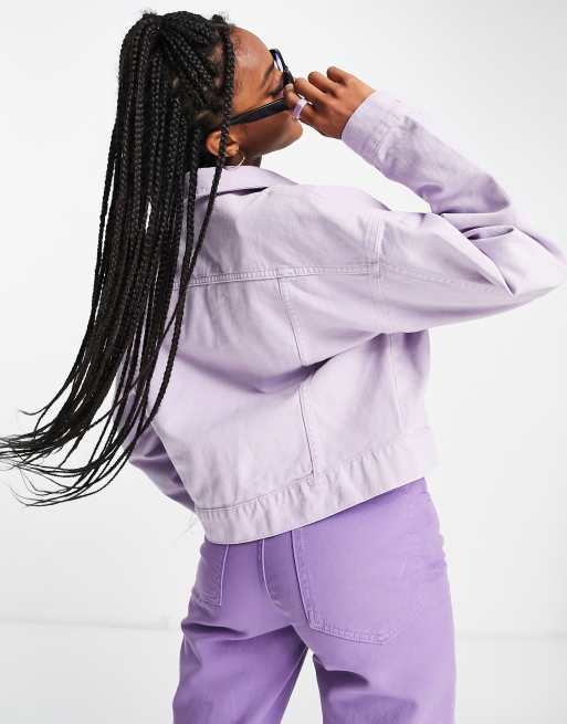 Cropped lilac denim clearance jacket