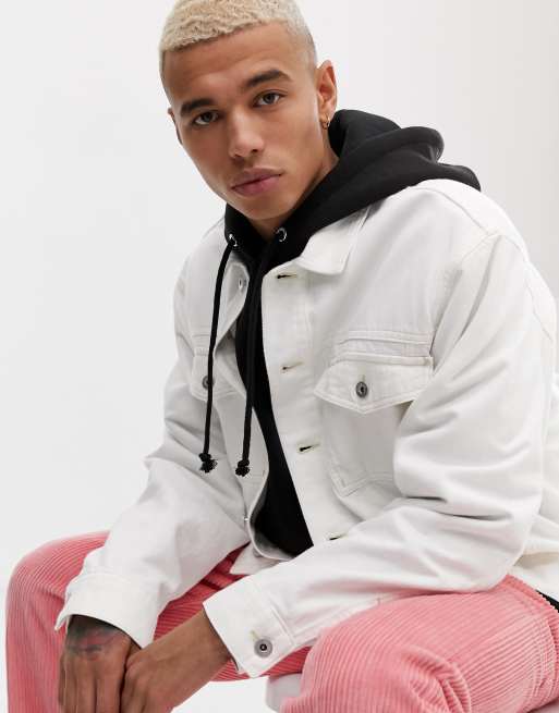 Asos white denim jacket sales