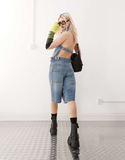 COLLUSION denim jort in vintage wash, 2 of 5