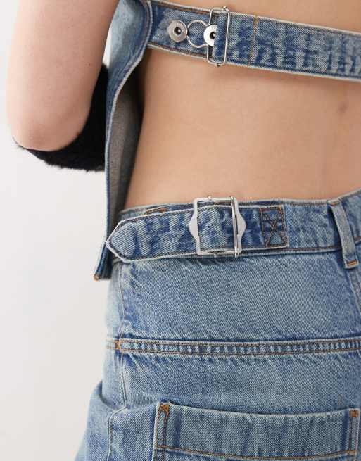 COLLUSION denim jort in vintage wash, 4 of 5